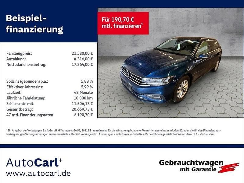 Aquamarinblau metallic Gebraucht 2023 VW Passat Business Kombi | 21.580 € (Guter Preis) - Bild 1/2