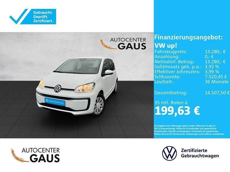 Weiß Gebraucht 2022 VW up! move up! Kleinwagen | 13.280 € (Etwas zu teuer) - Bild 1/4