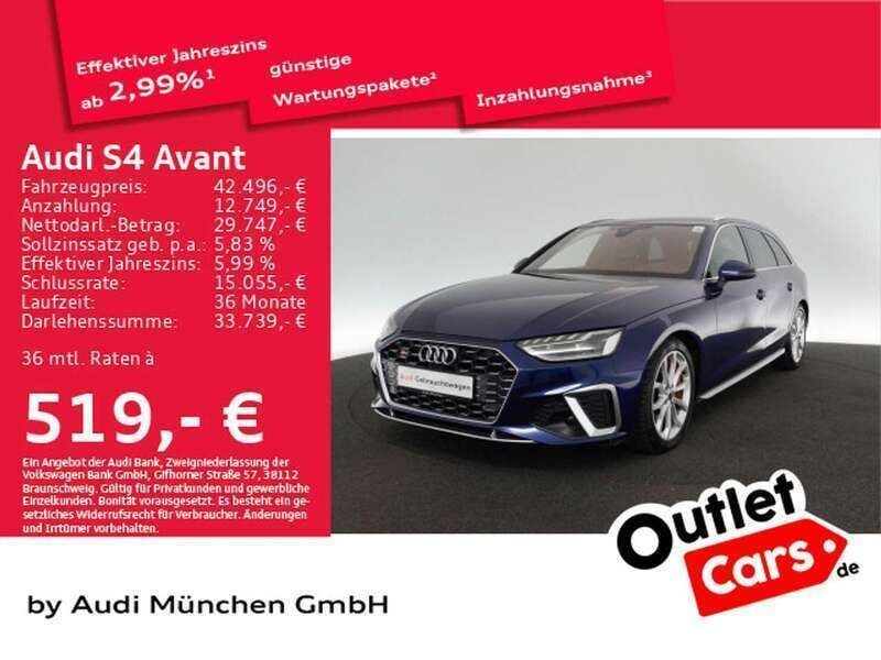 Navarrablau metallic Gebraucht 2022 Audi S4 Ambiente Kombi | 45.793 € (Guter Preis) - Bild 1/1