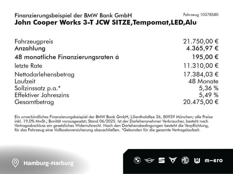 Grün Gebraucht 2019 Mini John Cooper Works Kleinwagen | 21.750 € (Fairer Preis) - Bild 1/1