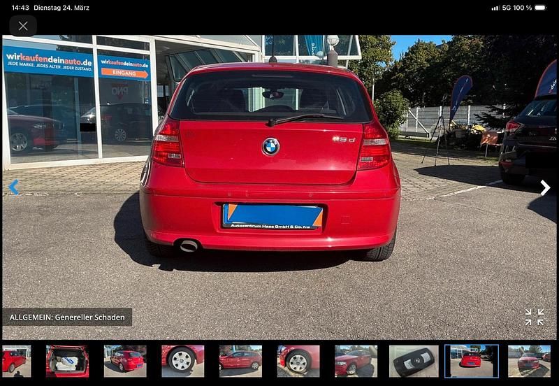 Gebraucht BMW 118 105 PS (77 kW) 2009 Rot Kleinwagen