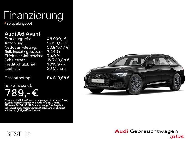 Mythosschwarz metallic Gebraucht 2025 Audi A6 Advanced Kombi | 46.999 € (Fairer Preis) - Bild 1/1