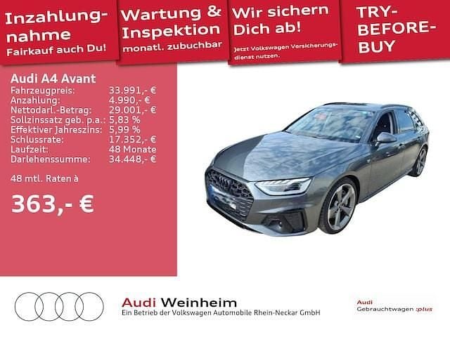 Grau Gebraucht 2022 Audi A4 S-Line Kombi | 33.991 € (Fairer Preis) - Bild 1/4