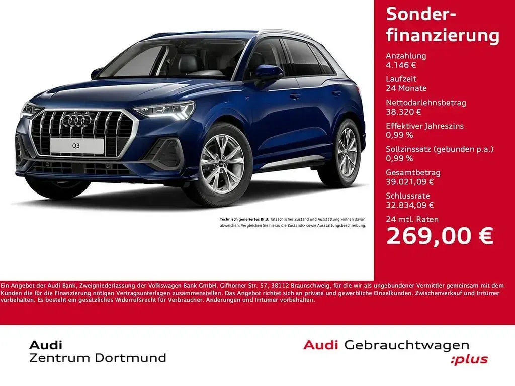 Gebraucht Audi Q3 S-Line 150 PS (110 kW) 2025 Navarrablau metallic SUV