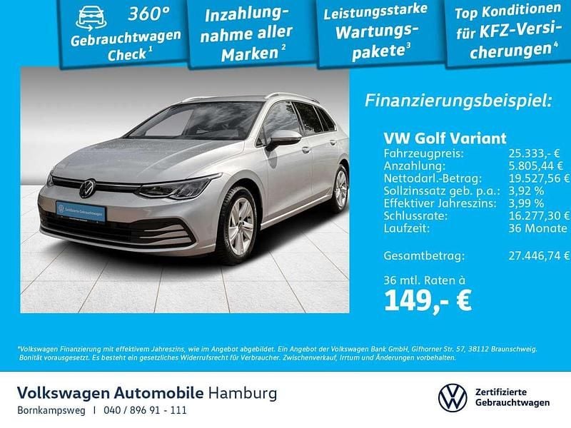 8e reflexsilber metallic Gebraucht 2023 VW Golf VIII Life Kombi | 25.333 € (Fairer Preis) - Bild 1/3