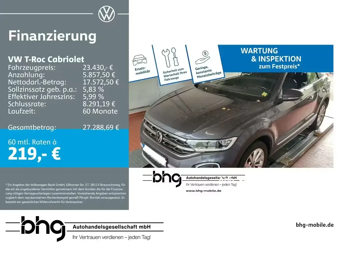 Gebraucht VW T-Roc Cabriolet Style 110 PS (80 kW) 2022 Cabrio