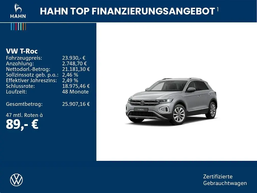Gebraucht VW T-Roc Style 116 PS (85 kW) 2025 Silber SUV