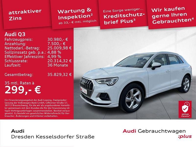 Gletscherweiß metallic Gebraucht 2023 Audi Q3 Advanced Plus SUV | 29.890 € (Guter Preis) - Bild 1/4