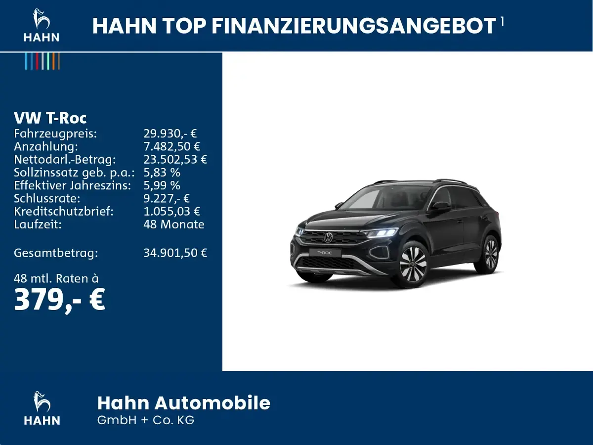 Gebraucht VW T-Roc Goal 150 PS (110 kW) 2025 Deep black perleffekt SUV