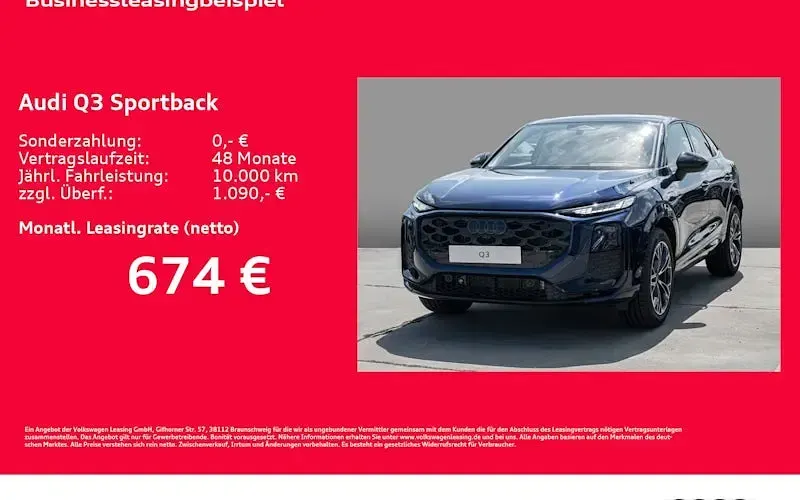Neu Audi Q3 Sportback Ambiente 272 PS (200 kW) 2026 Blau SUV