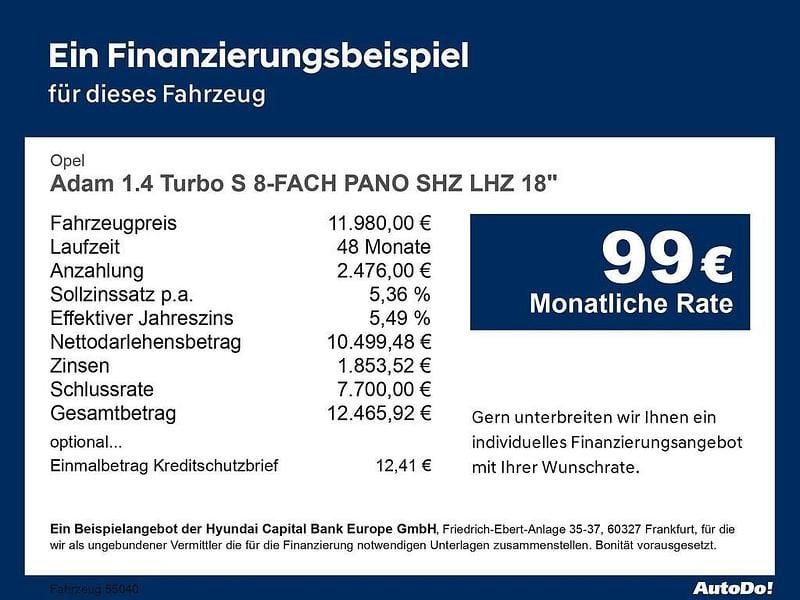 Gebraucht Opel Adam S 150 PS (110 kW) 2017 Schwarz Kleinwagen