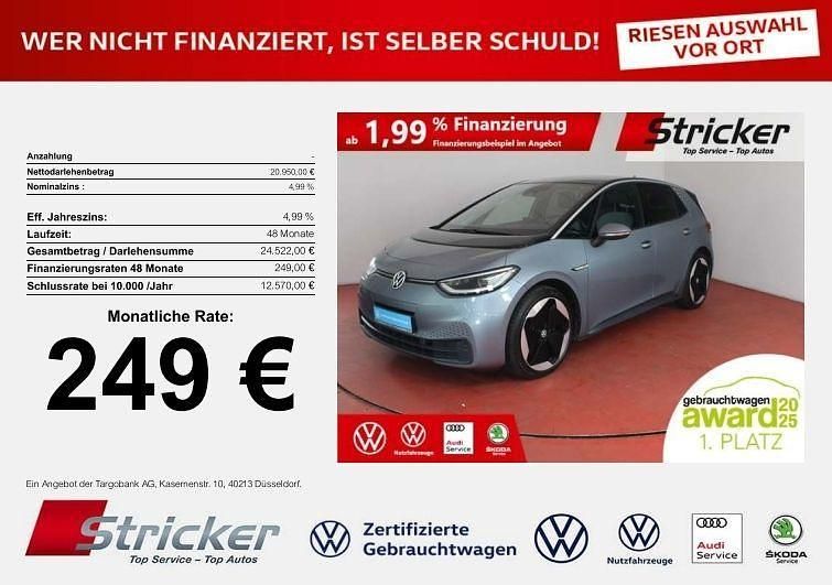 Gebraucht VW ID.3 150 kW (204 PS) 2020 Stonewashed blue metallic schwarz (metallic) Kleinwagen