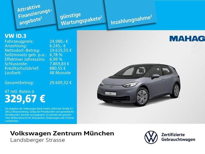 Grau Gebraucht 2023 VW ID.3 Pro Performance Kleinwagen | 24.980 € (Fairer Preis) - Bild 1/2