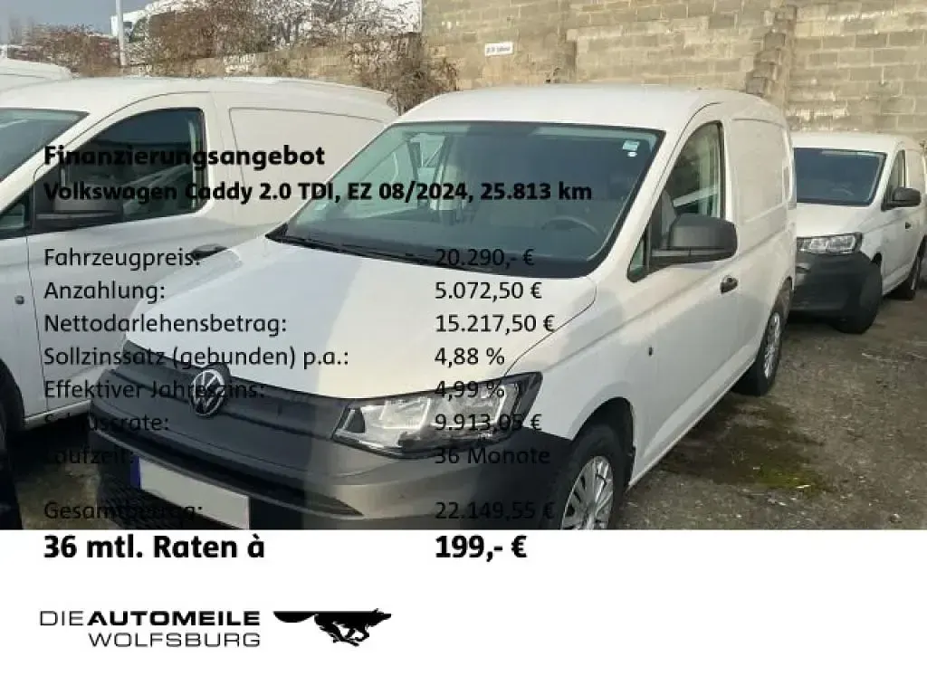 Gebraucht VW Caddy 102 PS (75 kW) 2024 Candyweiß Van / Kleinbus