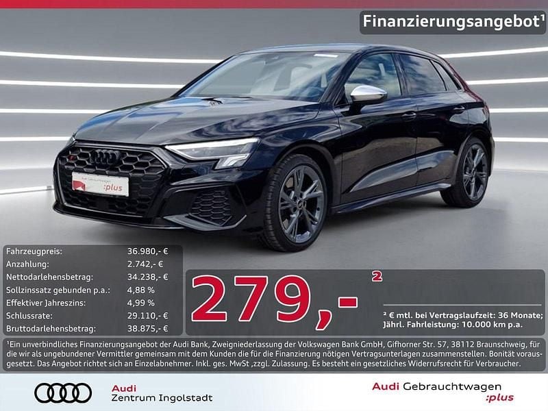 Mythosschwarz metallic Gebraucht 2024 Audi S3 Basis Limousine | 35.980 € (Superpreis) - Bild 1/3
