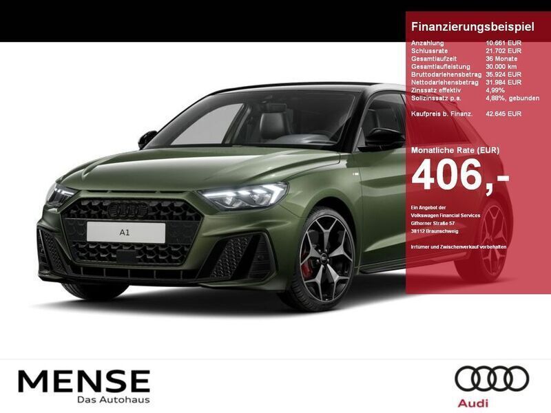 Distriktgrün Gebraucht 2025 Audi A1 Sportback S-Line Kleinwagen | 42.645 € - Bild 1/4