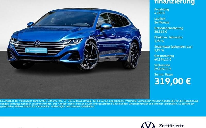 Blau Gebraucht 2024 VW Arteon R-line Limousine | 42.752 € (Fairer Preis) - Bild 1/4