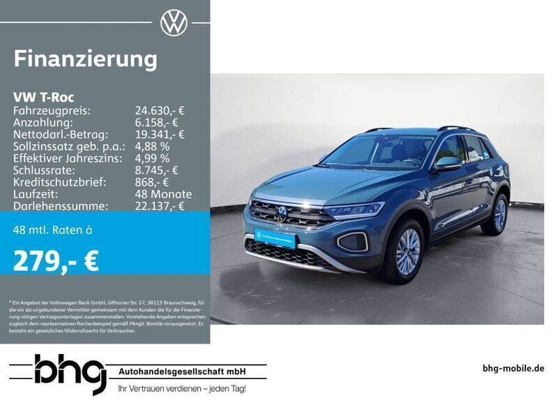 Blau Gebraucht 2024 VW T-Roc Life SUV | 24.630 € (Fairer Preis) - Bild 1/4