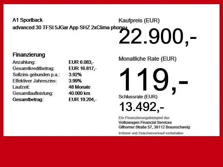 Gebraucht Audi A1 Sportback Advanced Plus 116 PS (85 kW) 2025 Blau Kleinwagen