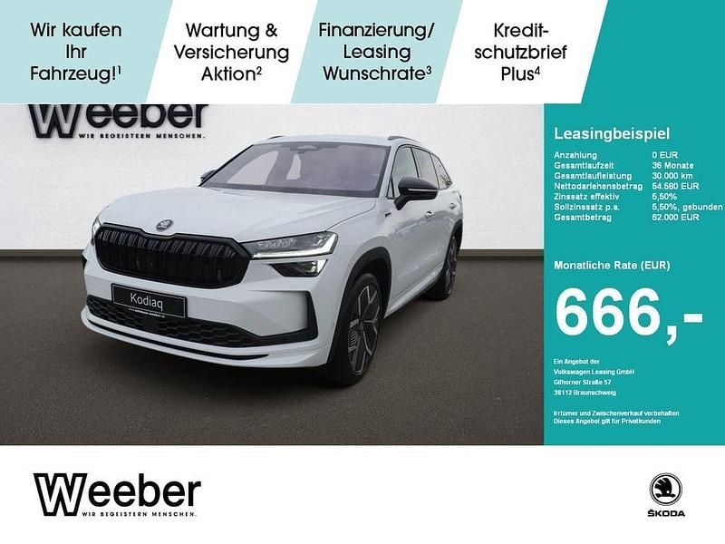 Weiß Neu 2025 Skoda Kodiaq SportLine SUV | 54.580 € (Etwas zu teuer) - Bild 1/4