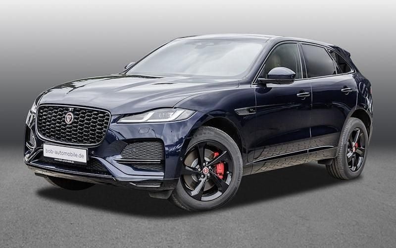 Portofino blue metallic (blau) Gebraucht 2021 Jaguar F-Pace S SUV | 38.310 € (Fairer Preis) - Bild 1/4