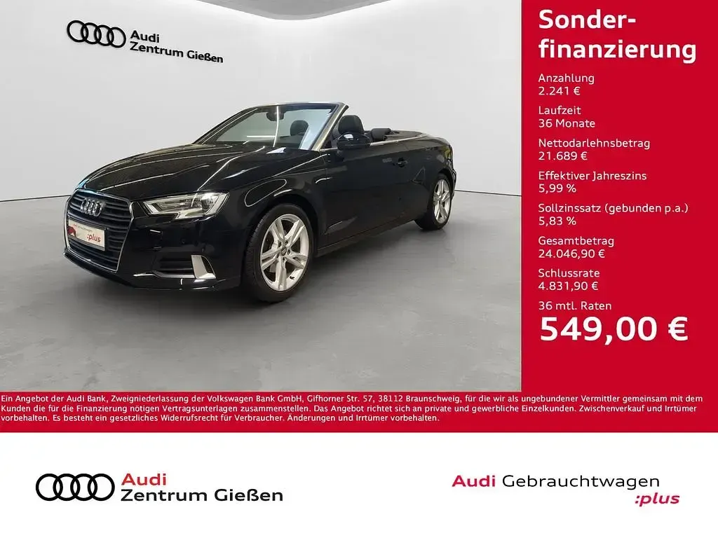 Gebraucht Audi A3 Cabriolet Design 150 PS (110 kW) 2019 Schwarz Cabrio