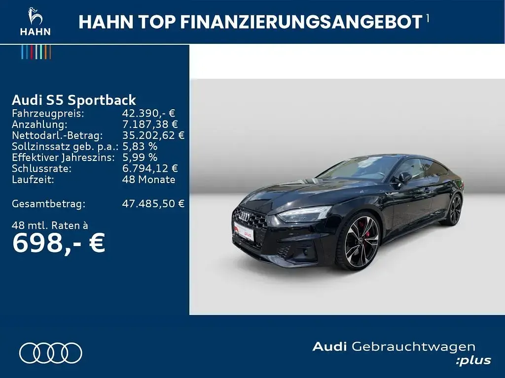 Gebraucht Audi S5 Sportback Comfort 341 PS (250 kW) 2021 Mythosschwarz metallic Kleinwagen