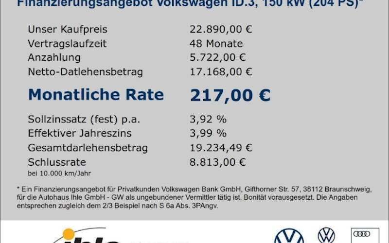 Gebraucht VW ID.3 Pro Performance 150 kW (204 PS) 2021 Gruen Kleinwagen