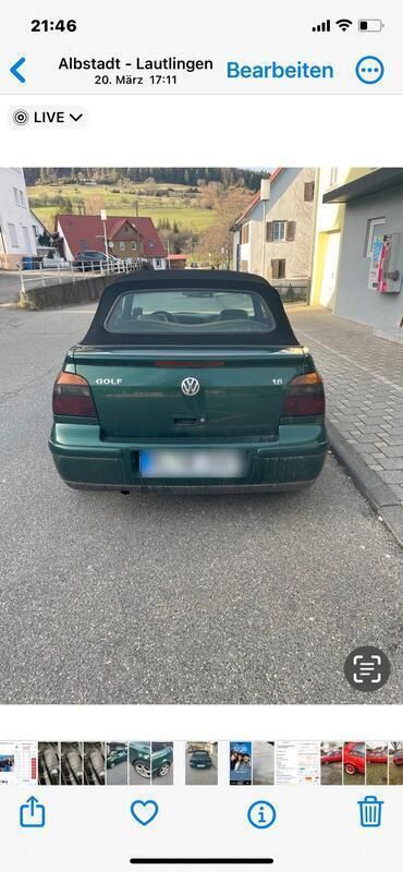 Grün Gebraucht 1999 VW Golf Cabriolet Cabrio | 1.000 € (Superpreis) - Bild 1/4