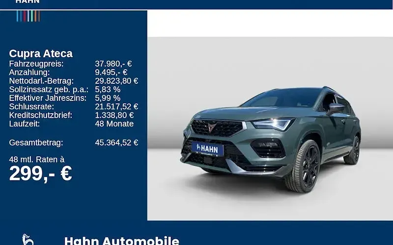 Neu Cupra Ateca 190 PS (139 kW) 2026 Grün SUV