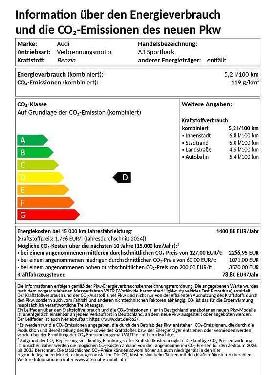 Neu Audi A3 116 PS (85 kW) 2026 Schwarz Limousine