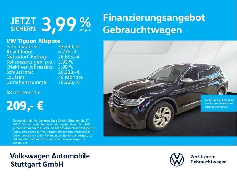 Deep black perleffekt Gebraucht 2024 VW Tiguan Allspace Life SUV | 33.430 € (Guter Preis) - Bild 1/3