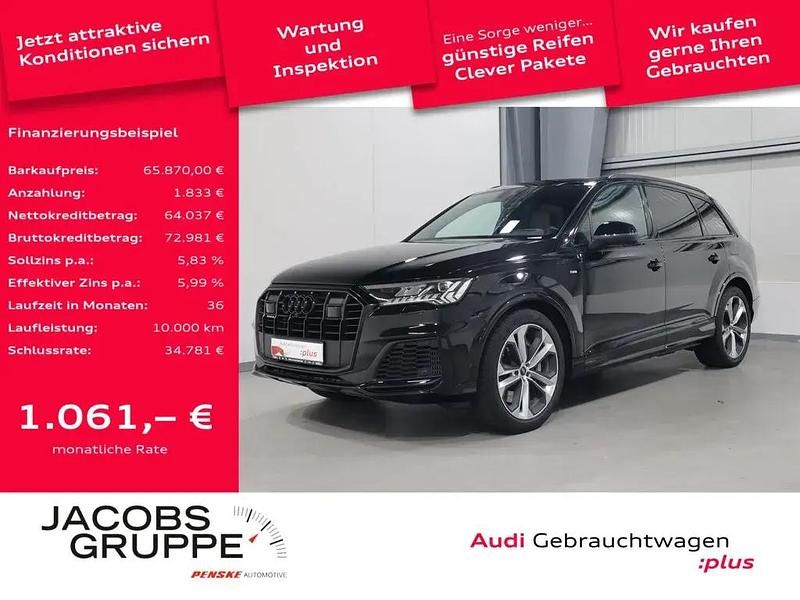 Schwarz Gebraucht 2021 Audi Q7 S-Line SUV | 65.869 € - Bild 1/4