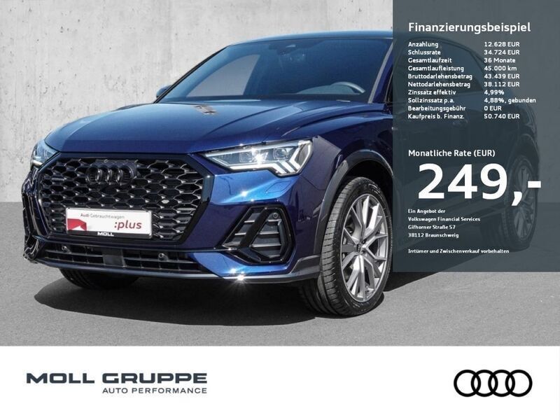 Navarrablau metallic Gebraucht 2024 Audi Q3 Sportback S-Line SUV | 50.740 € (Etwas zu teuer) - Bild 1/3