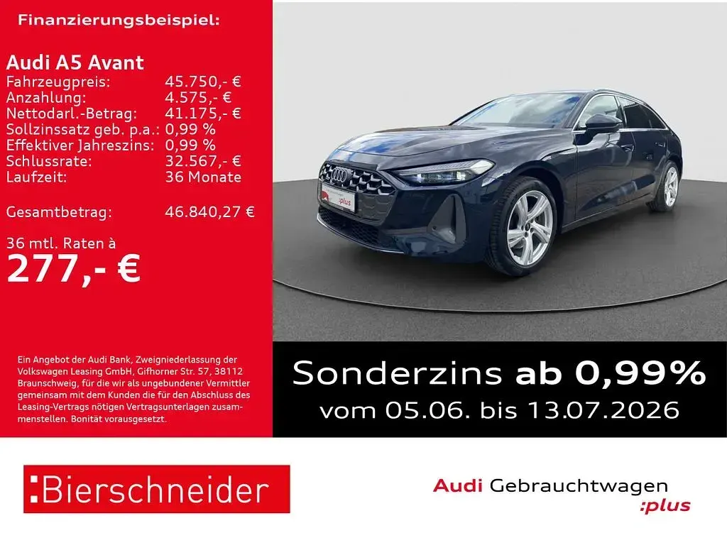 Gebraucht Audi A5 Advanced 204 PS (150 kW) 2024 Blau Kombi