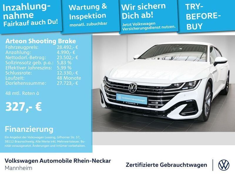 Weiß Gebraucht 2021 VW Arteon R-line Kombi | 28.492 € (Guter Preis) - Bild 1/2