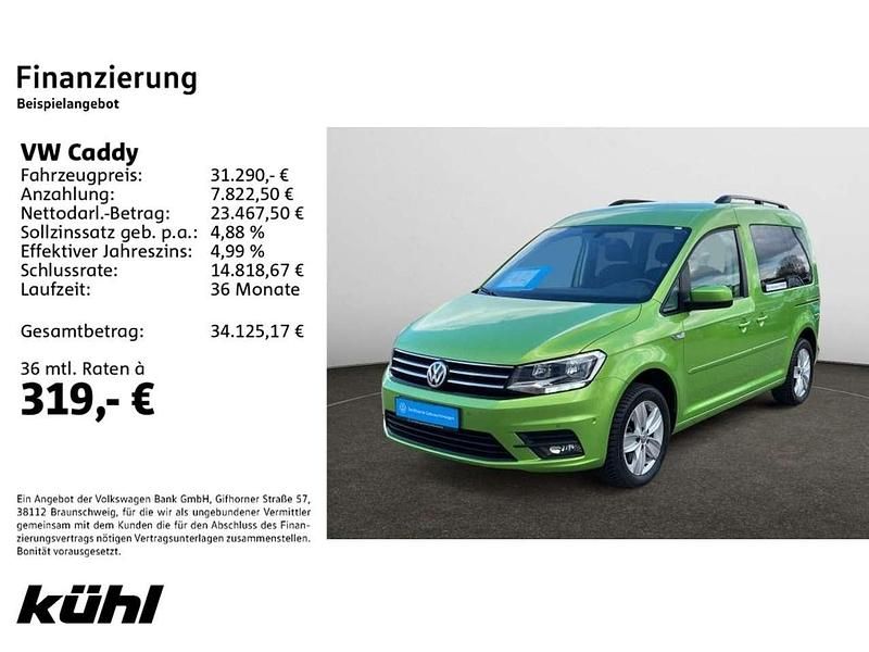 Gebraucht VW Caddy Comfortline 131 PS (96 kW) 2019 Viperngrün metallic Van / Kleinbus