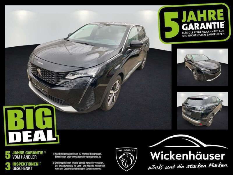 Lackierung schwarz perla nera/metallic klarlack Gebraucht 2021 Peugeot 3008 Allure SUV | 21.490 € (Guter Preis) - Bild 1/4