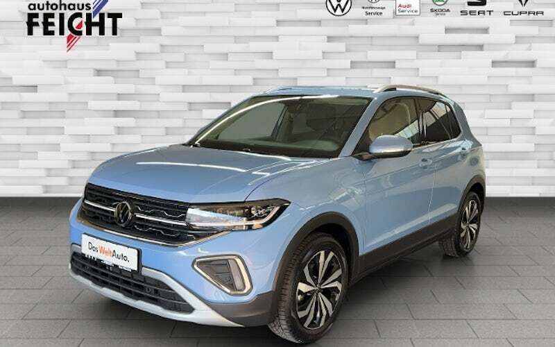Clear blue metallic (metallic) Gebraucht 2024 VW T-Cross Style SUV | 28.600 € (Teuer) - Bild 1/4