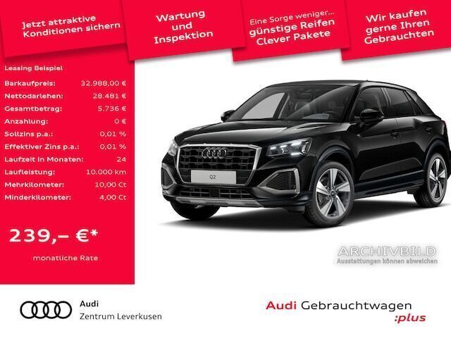 Mythosschwarz metallic Gebraucht 2024 Audi Q2 Advanced Plus SUV | 32.988 € - Bild 1/4