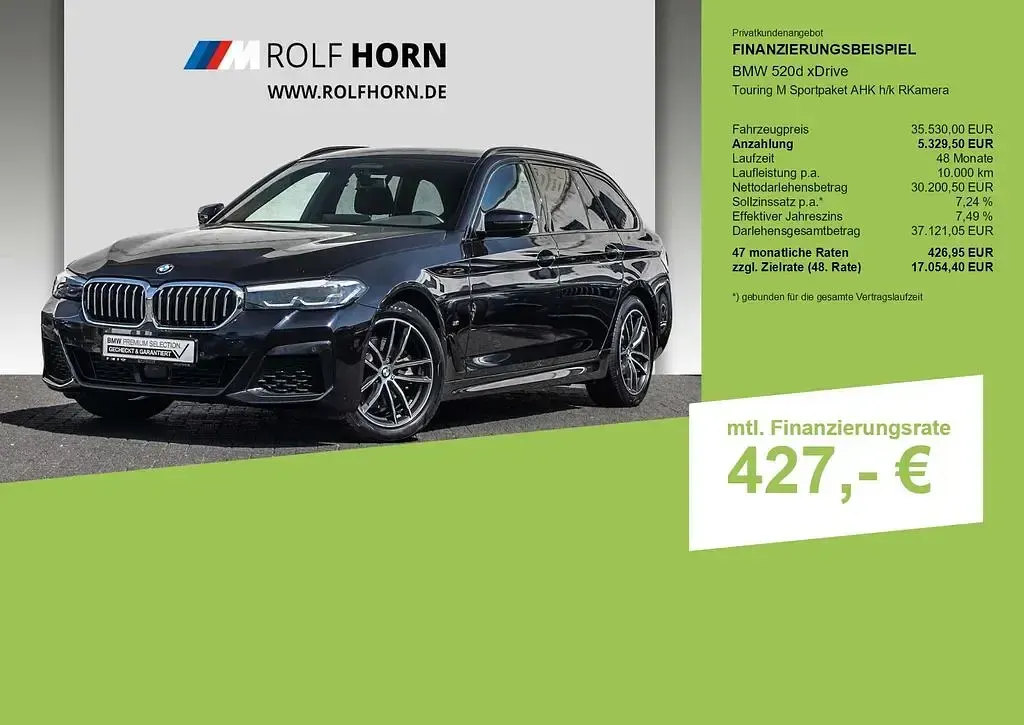 Gebraucht BMW 520 M Sport 190 PS (139 kW) 2023 M carbonschwarz metallic Kombi