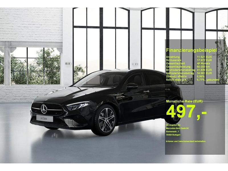 Neu Mercedes A200 Night 163 PS (119 kW) 2025 Schwarz Limousine