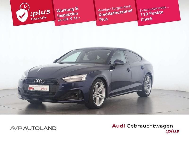 Blau Gebraucht 2023 Audi A5 Sportback Advanced Plus Coupé | 34.467 € (Superpreis) - Bild 1/4