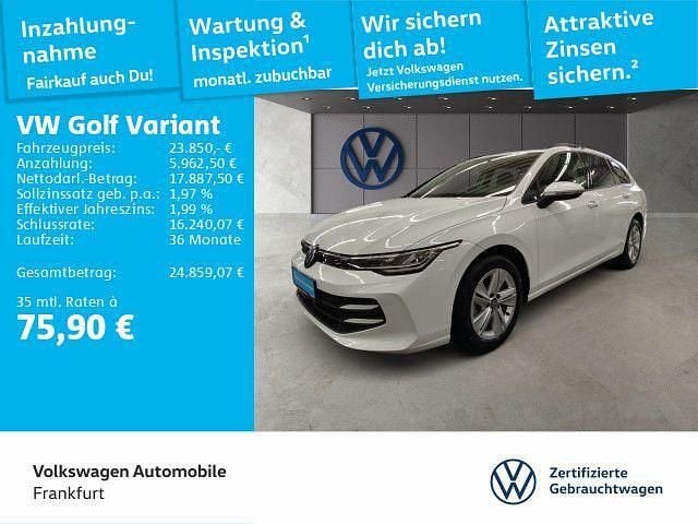 Pure white/pure white Gebraucht 2024 VW Golf VIII Life Kombi | 23.850 € (Guter Preis) - Bild 1/4