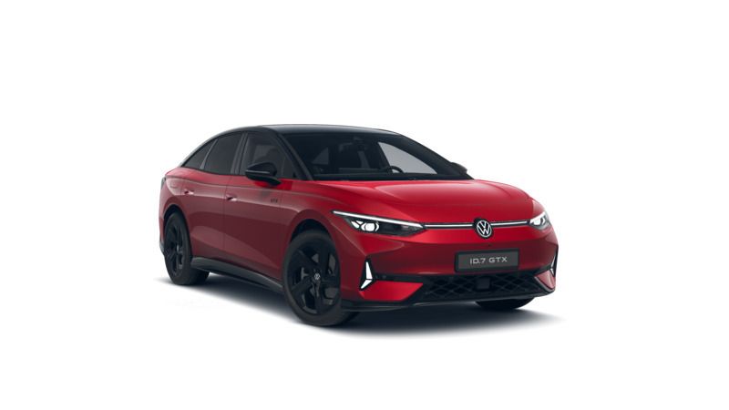 Kings red metallic schwarz Gebraucht 2024 VW ID.7 GTX Limousine | 52.383 € (Fairer Preis) - Bild 1/4