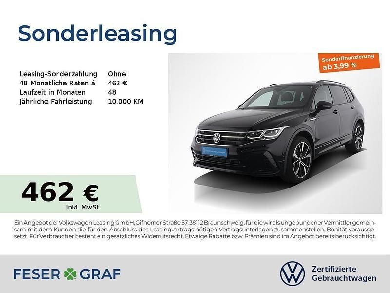 Schwarz (deep black perleffekt) Gebraucht 2025 VW Tiguan Allspace R-line SUV | 46.450 € (Fairer Preis) - Bild 1/2