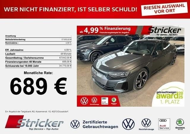 Daytonagrau perleffekt (metallic) Gebraucht 2023 Audi e-tron GT quattro Comfort Limousine | 57.950 € (Superpreis) - Bild 1/3
