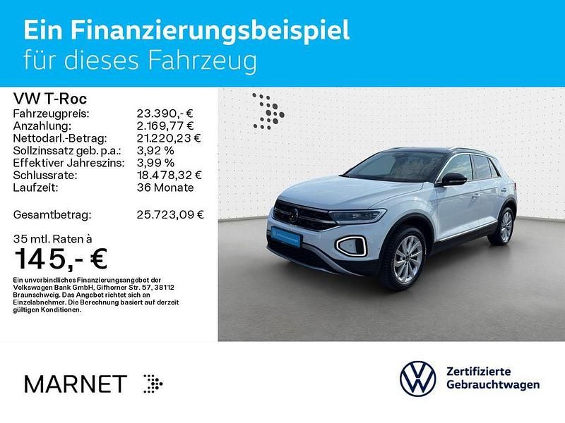 Gebraucht VW T-Roc Style 150 PS (110 kW) 2023 Pure white/schwarz SUV