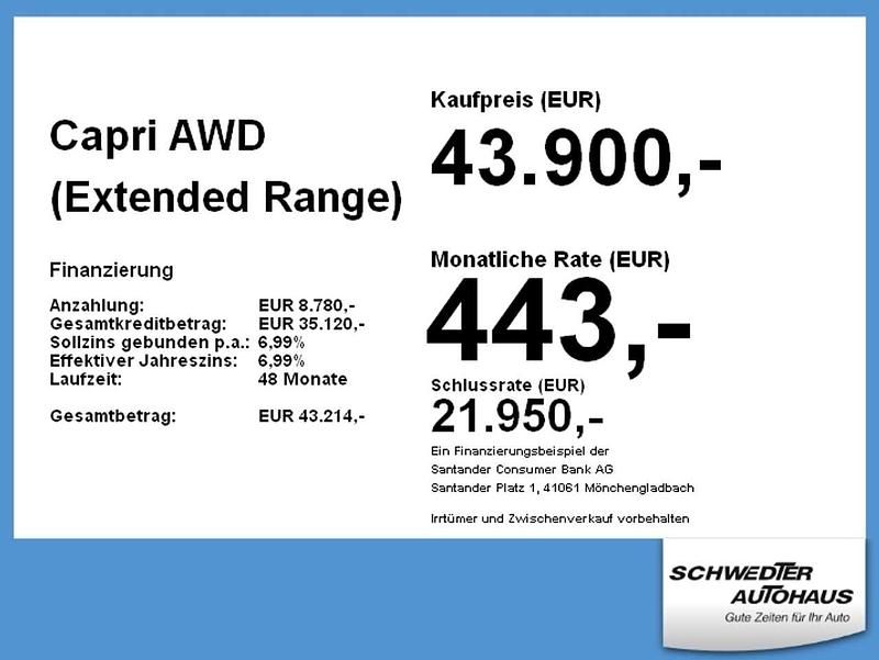 Neu Ford Capri Extended Range 250 kW (340 PS) 2025 Frostweiß SUV