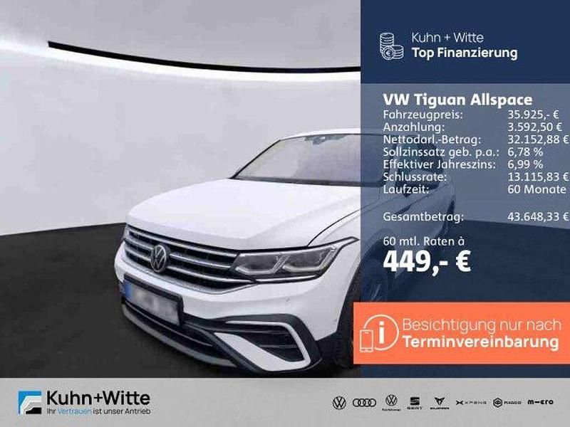 Pure white Gebraucht 2022 VW Tiguan Allspace Life SUV | 35.925 € (Etwas zu teuer) - Bild 1/3